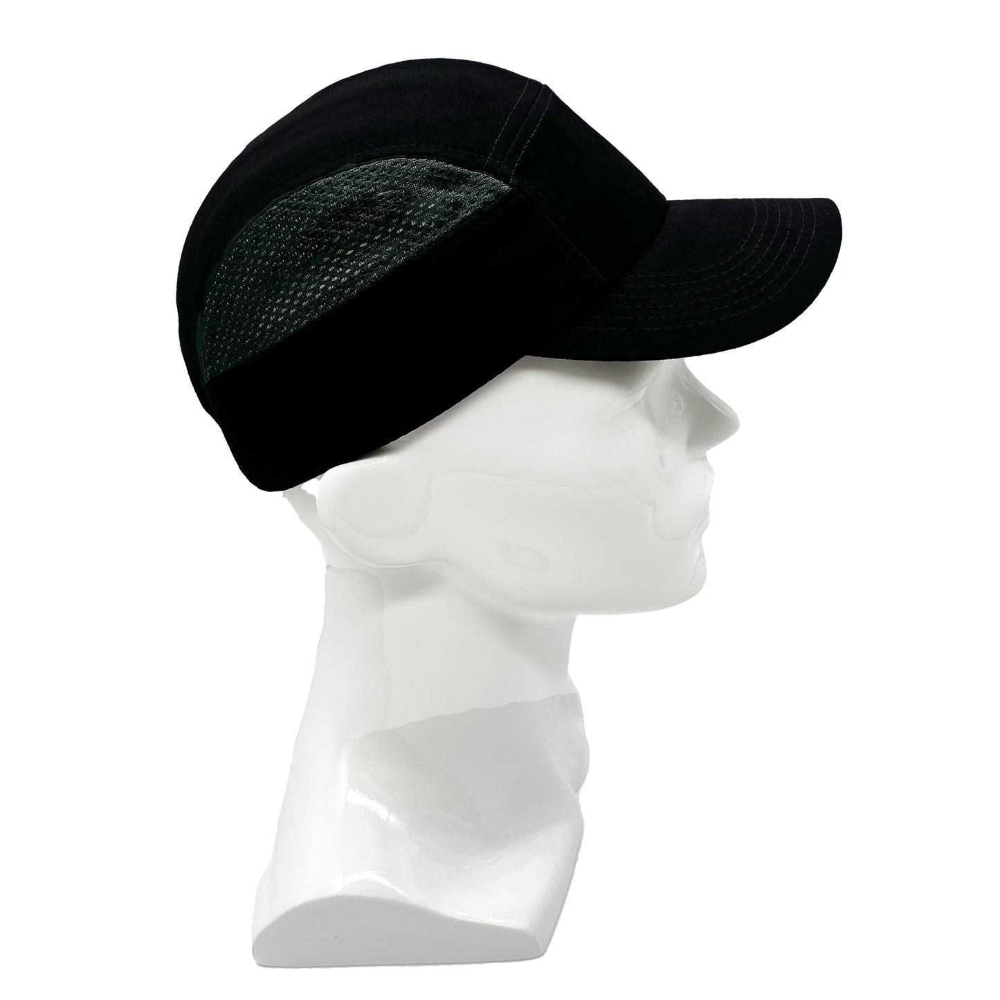 Black Baseball Safety Bump Cap - Stylish Hard Hat with Breathable Mesh Ventilation, Impact Resistant ABS Shell Insert and Padded Foam Lining for Head Protection