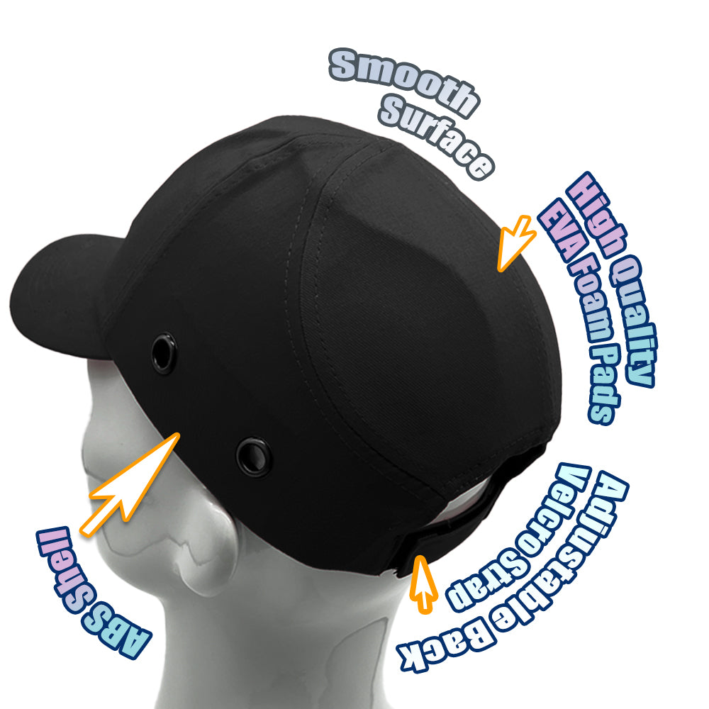 Lucent Path Black Baseball Safety Bump Cap Helmet Hard Hat Head Protection Cap