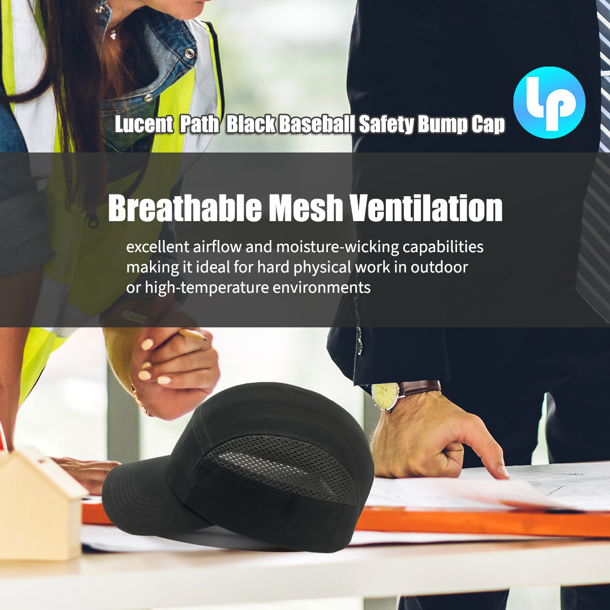 Baseball Safety Breathable Bump Cap Helmet Hard Hat Head Protection Cap 