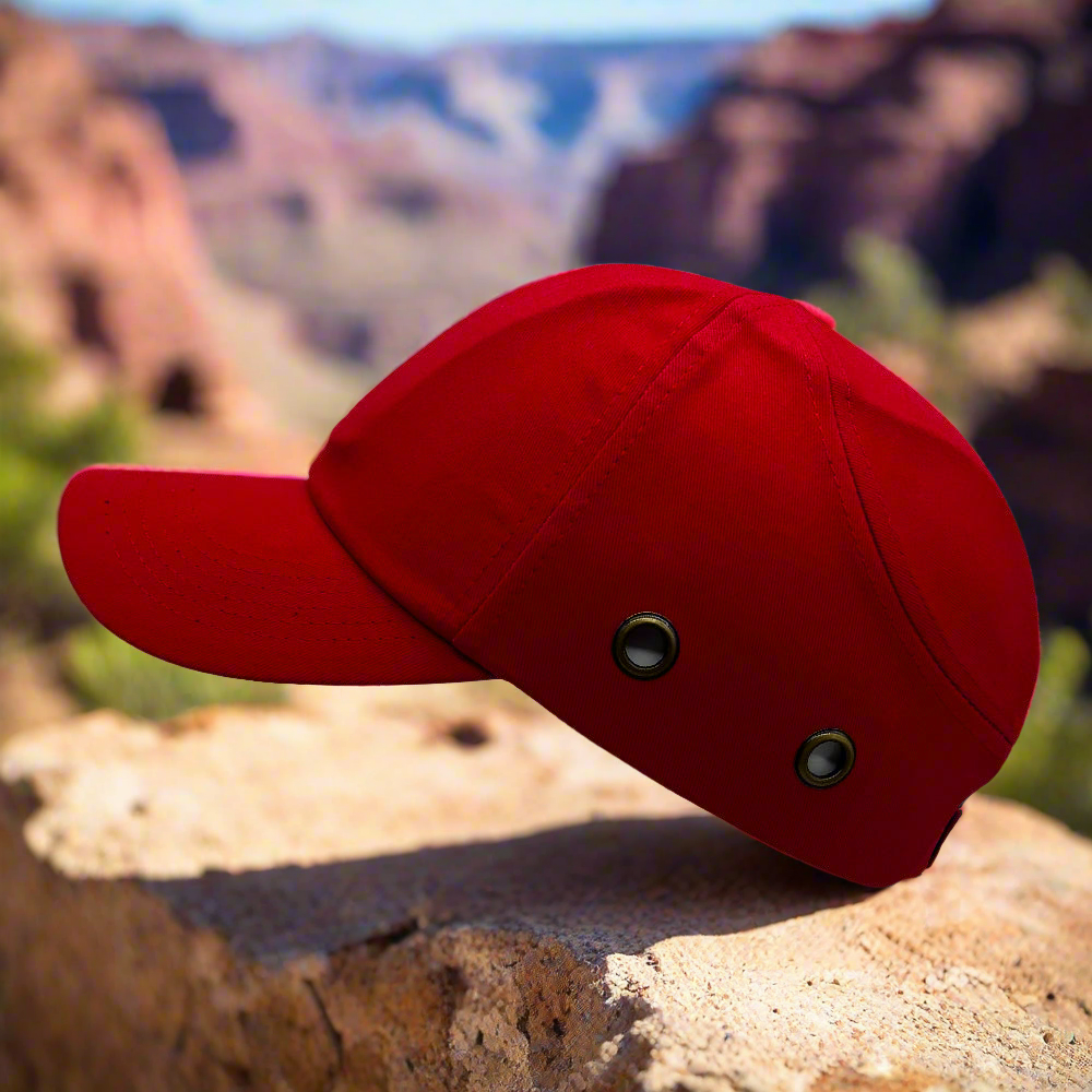 Lucent Path Red Baseball Bump Cap Hard Hat Helmet Safety Cap For Men and Women