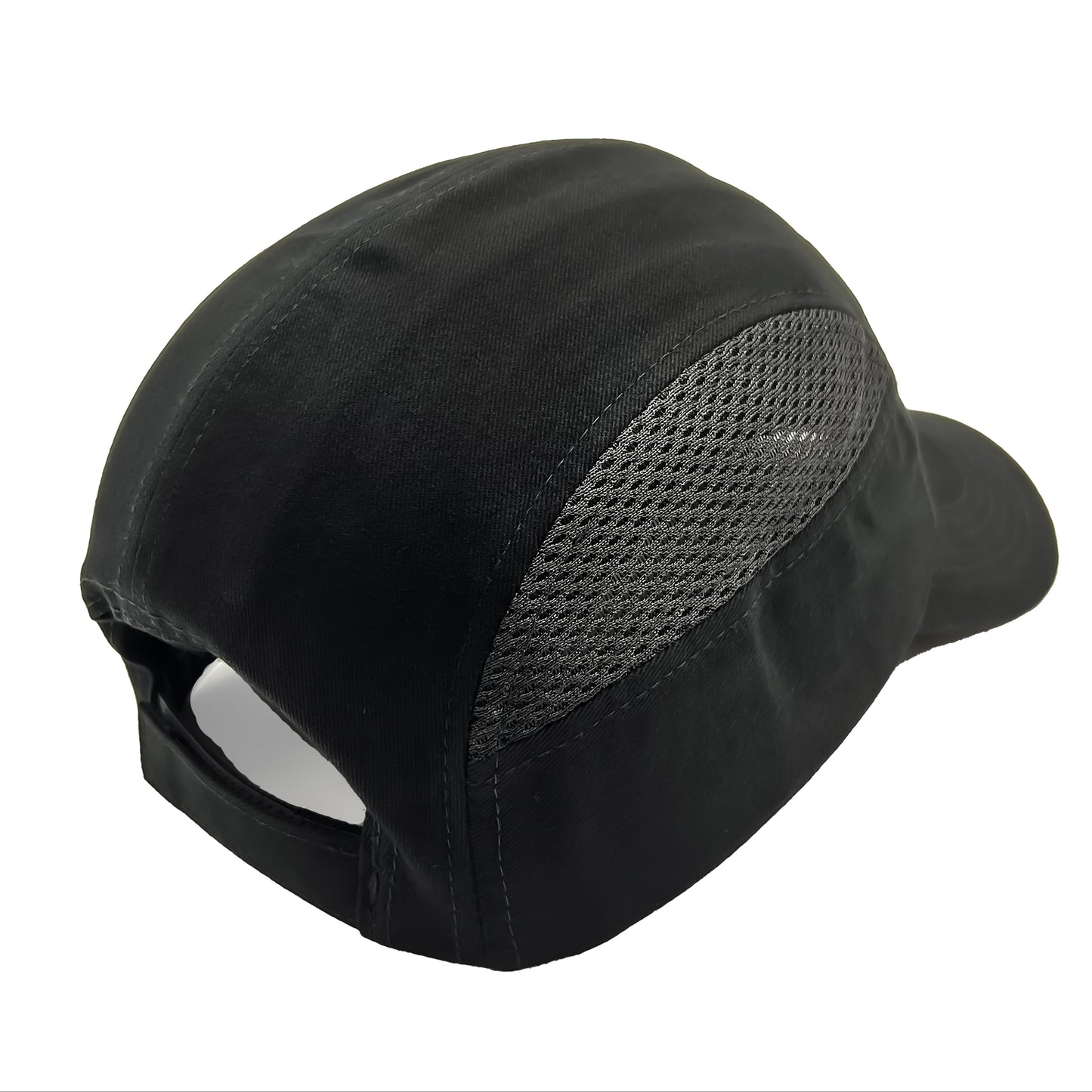 Black Baseball Safety Bump Cap - Stylish Hard Hat with Breathable Mesh Ventilation, Impact Resistant ABS Shell Insert and Padded Foam Lining for Head Protection