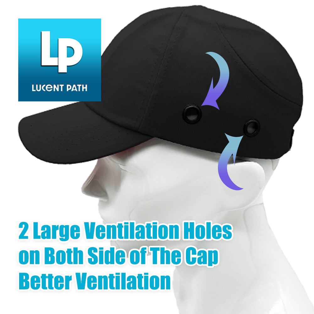 Lucent Path Safety Value Bundle - Black Baseball Bump Cap & CE ANSI Certified Reusable Protective Safety Clear Visor Face Shield with Brow Guard