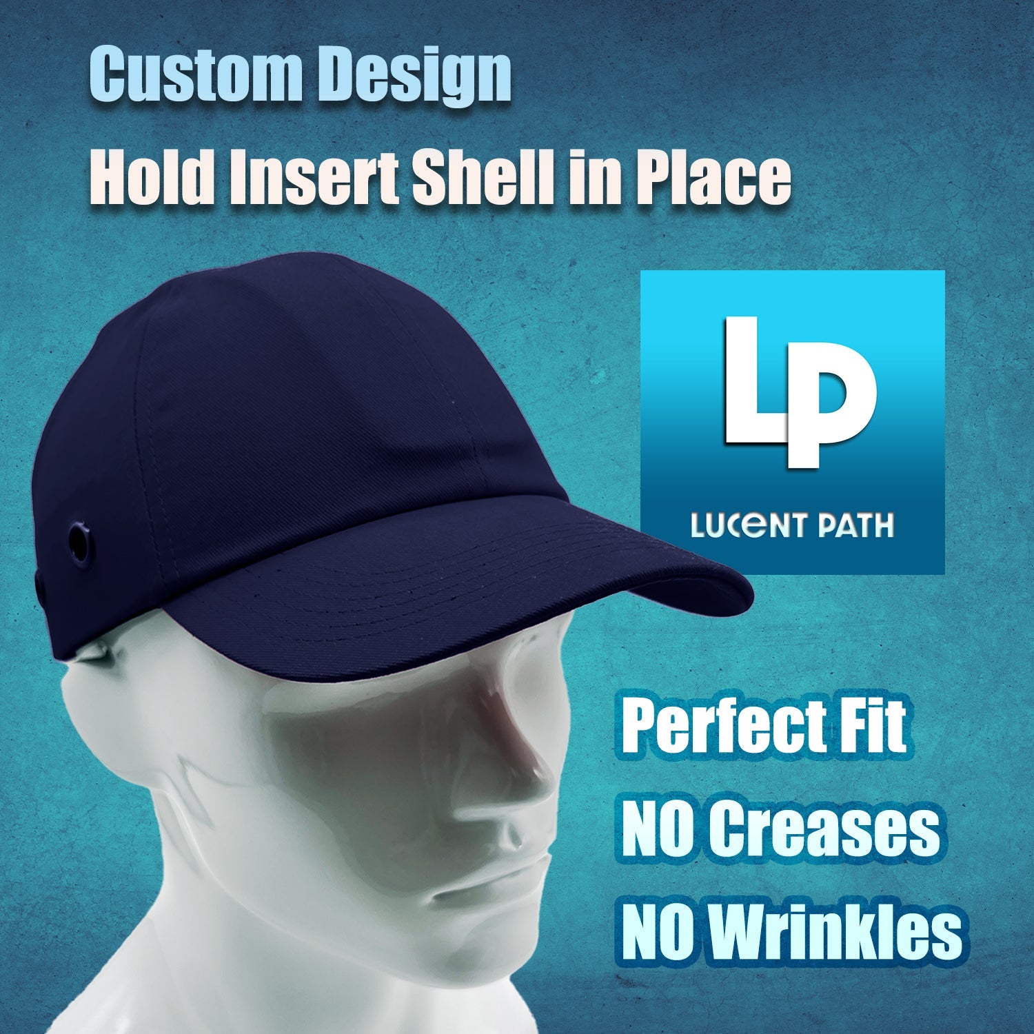 20 Blue Baseball Bump Caps - Lightweight Safety Hard Hat Head Protection Caps
