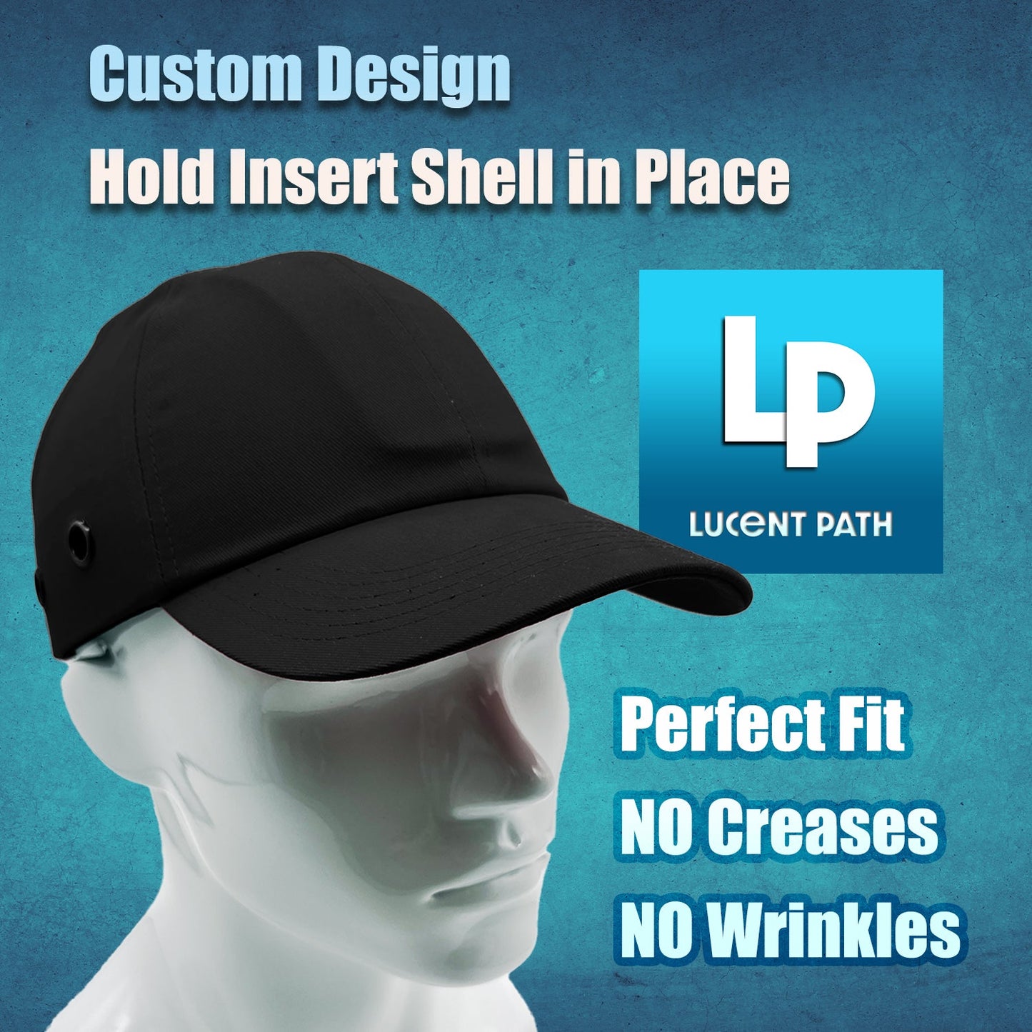 20 Black Baseball Bump Caps - Lightweight Safety Hard Hat Head Protection Caps