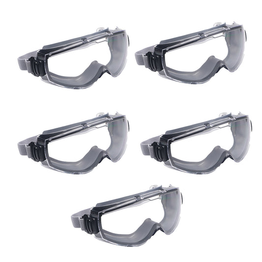 5 Packs Lucent Path CE ANSI Certified Innovative Ergonomic Safety Eye Protection Anti Fog Anti Scratch Curved Lens Goggles