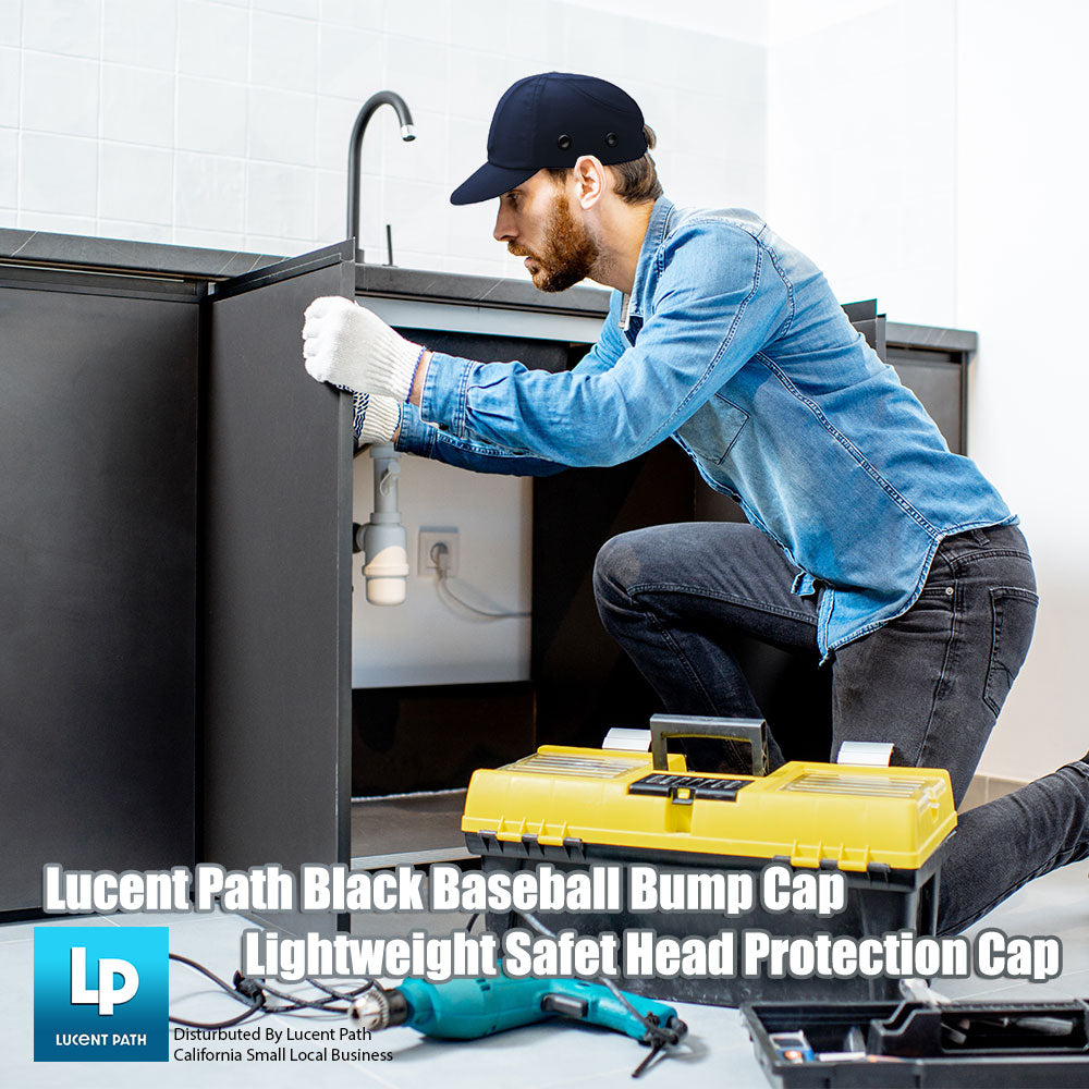 Lucent Path Yellow Baseball Bump Cap - Lightweight Safety Hard Hat Head Protection Cap