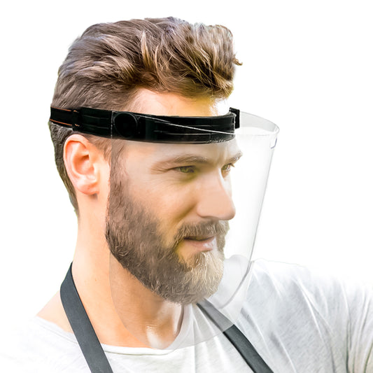 10 Packs of ANSI CE Certified Reusable Flip Up Protective Safety Clear Visor Face Shield with an Adjustable Headband